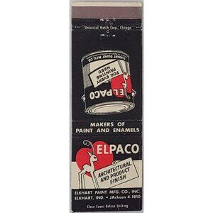 Front Strike Matchbook Cover Elpaco Paint Elkhart IN Indiana EL PACO Deer